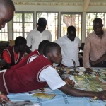 Dallas printer A.J. Bart donated this huge Ugandan Map to the class