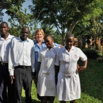 Iganga School students and Sandra Wasburn