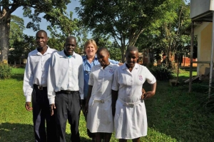 Iganga School students and Sandra Wasburn