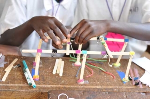 Popsicle sicks, wiki stix, binder clips are all part of the structure