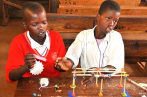 Another team builds their bridge