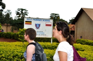 Erin and Kate tour Gulu Primary